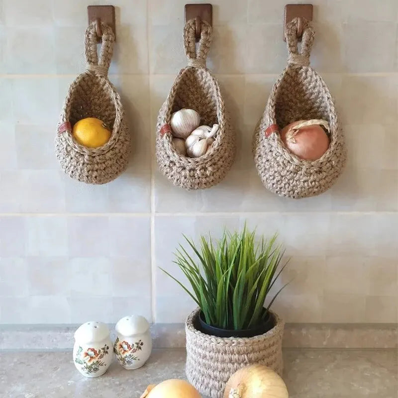 Wall-Mounted Wicker Basket