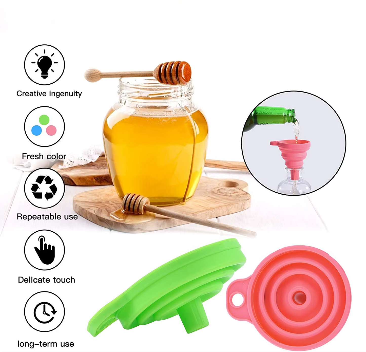 Silicone Collapsible Funnel Set